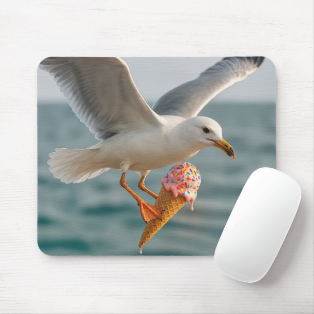 Mousepad Seagull voando com um Sorvete de fusão (Com mouse)