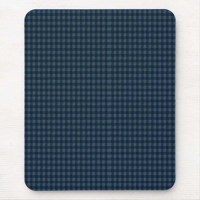 Mousepad Seamless Dark Blue & Gray Gingham Rustic Pattern (Frente)