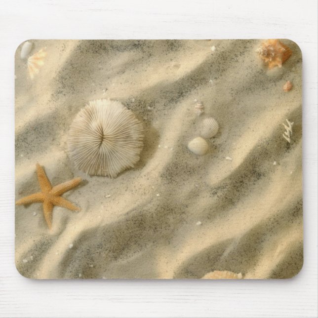 Mousepad Seashells na areia (Frente)