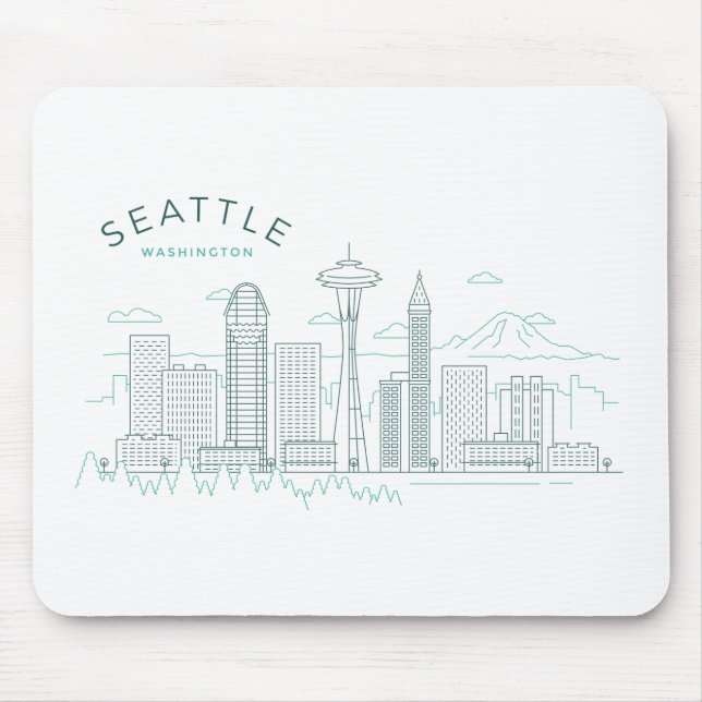 Mousepad Seattle Skyline Stroke (Frente)