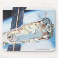 Secção transversal da estação espacial psta solar