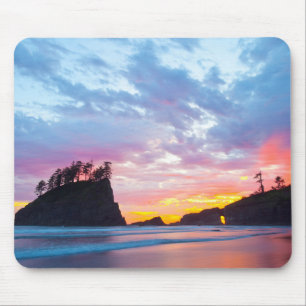 Mousepad Second Beach no pôr do sol, Washington