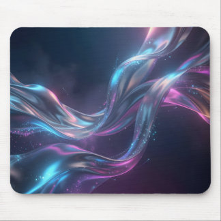 Mousepad Seda Fluida Neon Celestial Luminosa Abstrata Cósmi