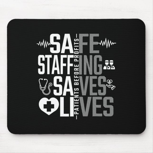 Mousepad Segurança de Pessoal Salva Enfermeiros Marcha Grev (Frente)