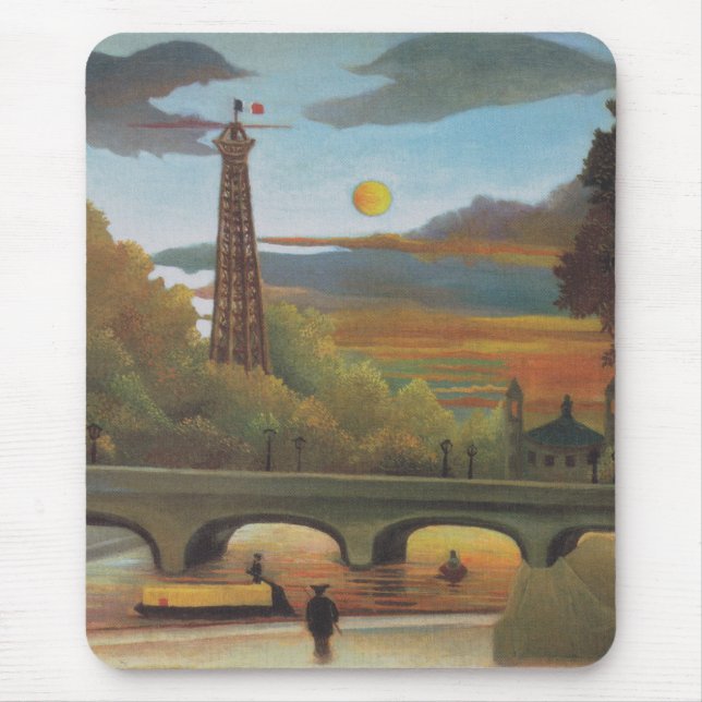 Mousepad Seine e Eiffel Tower no Sunset por Henri Rousseau (Frente)