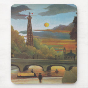 Mousepad Seine e Torre Eiffel ao Pôr-do-Sol por Henri Rouss