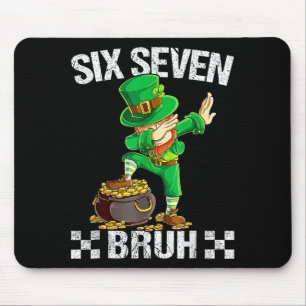 Mousepad Seis Sete 67 Bruh Dabbing Leprechaun Dia de São Pa