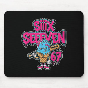 Mousepad Seis Sete 67 Bysebyll Jogador Sorvete Gotejamento