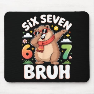Mousepad Seis Sete 67 Cara Marmota Dabbing Engraçado 6 7 Me