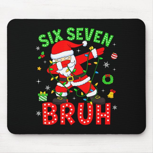 Mousepad Seis Sete 67 Geração Z Alpha Meme Bruh Natal Dabbi (Frente)