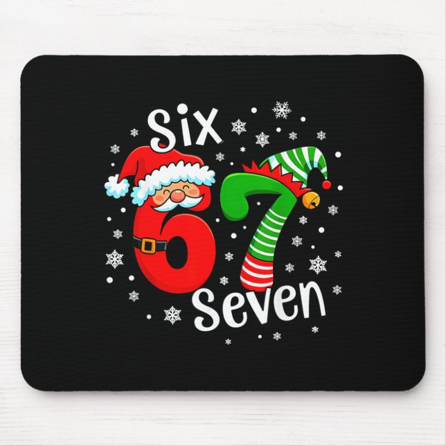 Mousepad Seis Sete 67 Meme 6 7 Elfo Papai Noel Natal  (Frente)
