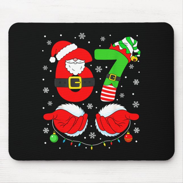 Mousepad Seis Sete 67 Meme 6 7 Elfo Papai Noel Natal Pa Div (Frente)