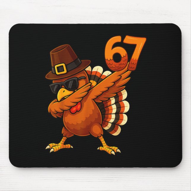 Mousepad Seis Sete 67 Meme Dia de Ação de Graças Engraçado  (Frente)