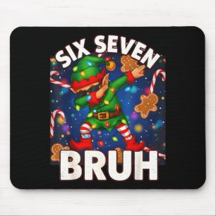 Mousepad Seis Sete 6 7 Divertido Bruh Natal Elfo Dabbing Ta