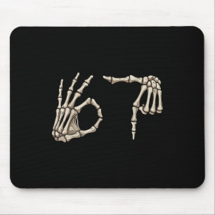 Mousepad Seis Sete 6 7 Meme 67 Mão de Esqueleto Fantasia de