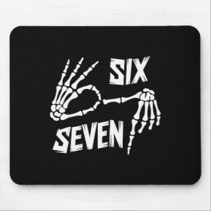 Mousepad Seis Sete 6 7 Meme Esqueleto Mãos Sinal