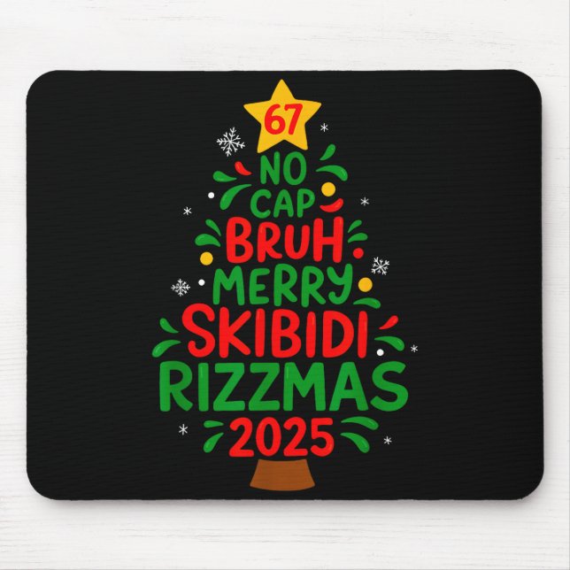 Mousepad Seis Sete Árvore de Natal 67 Sem Capa Bruh Meme 6  (Frente)