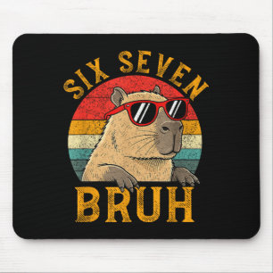 Mousepad Seis Sete Bruh 67 Meme Engraçado Capivara Viral Se