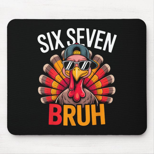 Mousepad Seis Sete Bruh 6 7 Meme Peru Dia de Ação de Graças (Frente)