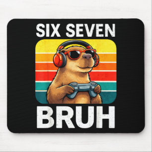 Mousepad Seis Sete Bruh Capivara Retro Vintage Engraçado 67