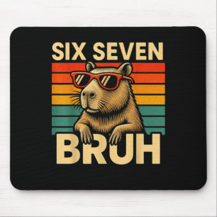 Mousepad Seis Sete Bruh Capivara Retro Vintage Engraçado 67