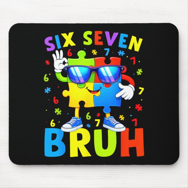 Mousepad Seis sete bruh conscientização do autismo 67 autis (Frente)