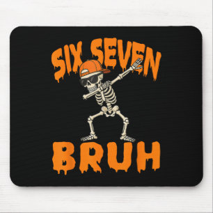 Mousepad Seis Sete Bruh Dabbing Esqueleto Engraçado 67 Meme