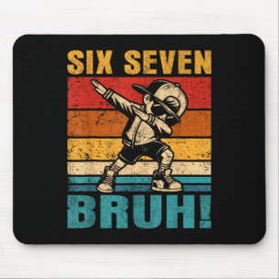 Mousepad Seis Sete Bruh Dabbing Menino Divertido 67 Meme Ge