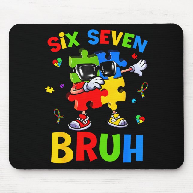 Mousepad Seis sete bruh quebra-cabeça de conscientização so (Frente)