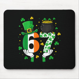 Mousepad Seis Sete Meme 67 Dia de São Patrício Trevos Homen