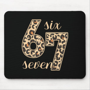 Mousepad Seis Sete Meme 6-7 Número Estampa de Leopardo Gera
