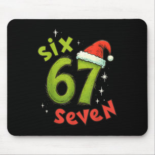 Mousepad Seis Sete Piada de Natal Meme Verde Vermelho Feria