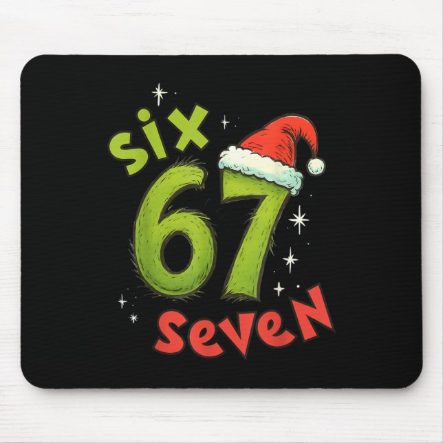 Mousepad Seis Sete Piada de Natal Meme Verde Vermelho Feria (Frente)
