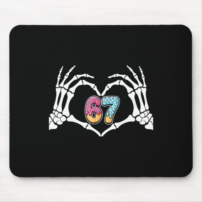 Mousepad Seis Sete Sorvete Gotejamento 67 Meme Esqueleto Mã (Frente)