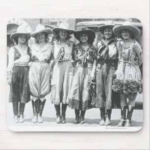 Mousepad Seis vaqueiras em dias da fronteira de Cheyenne