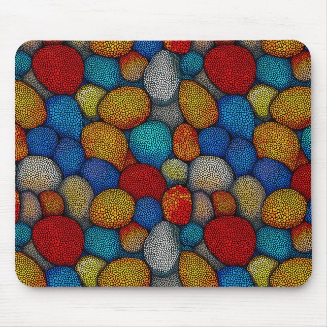 Mousepad Seixos decorativos multicoloridos (Frente)