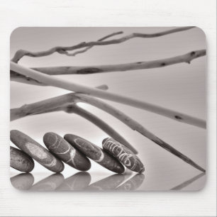 Mousepad Seixos e madeira lançada costa