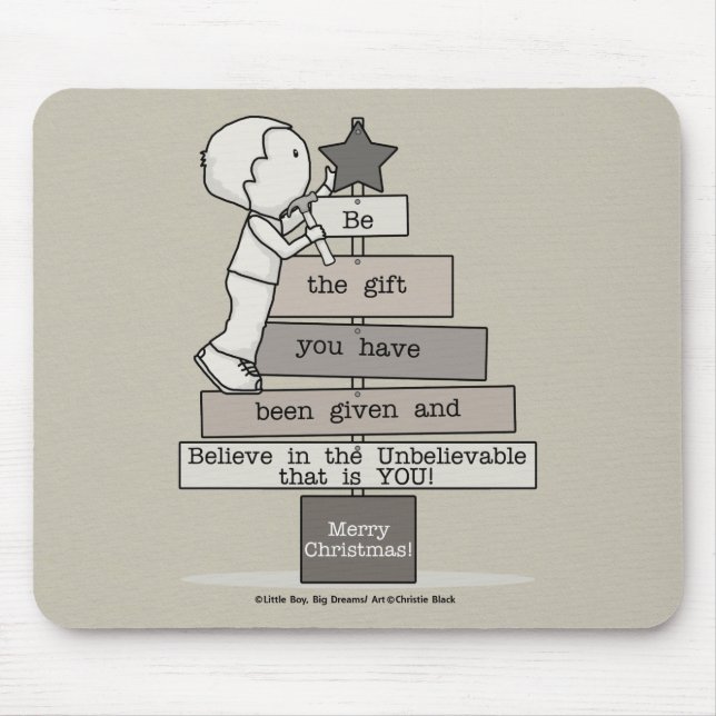Mousepad Seja a Árvore de Natal do Presente (Tan) (Frente)