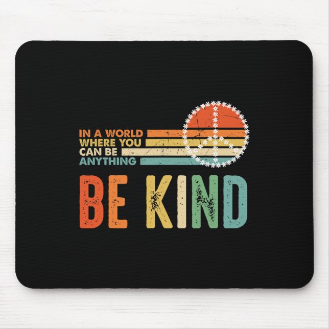 Mousepad Seja gentil Autismo Sinal de paz Tie Dye Spread (Frente)