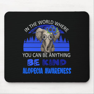 Mousepad Seja gentil com a Alopecia com o elefante Retro Ba