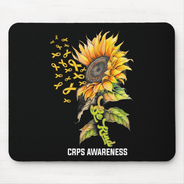 Mousepad Seja gentil com a consciência do Sunflower CRPS (Frente)