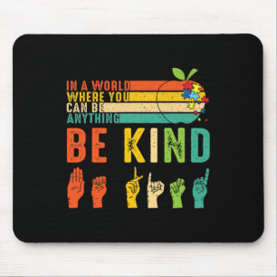 Mousepad Seja Gentil Conscientização do Autismo Asl Mãos Si