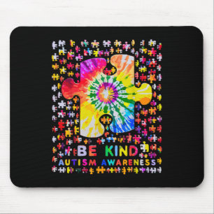 Mousepad Seja gentil Quebra-cabeça Tie Dye Autismo Consciên