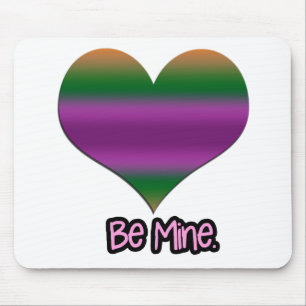 Mousepad Seja meu Namorados Coração de Stripe Roxo