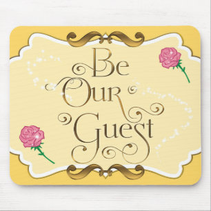 Mousepad SEJA NOSSO CONVIDADO Rosa Pink Amarelo Dourado Mou