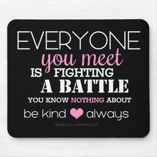 Mousepad Seja sempre gentil (rosa) (Frente)