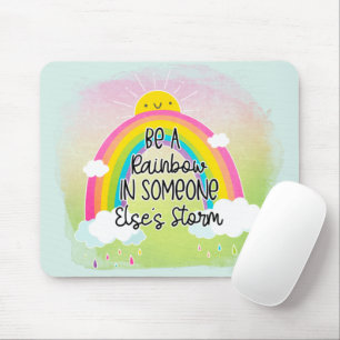 Mousepad Seja Um Arco-Íris Cute Colorido Positividade