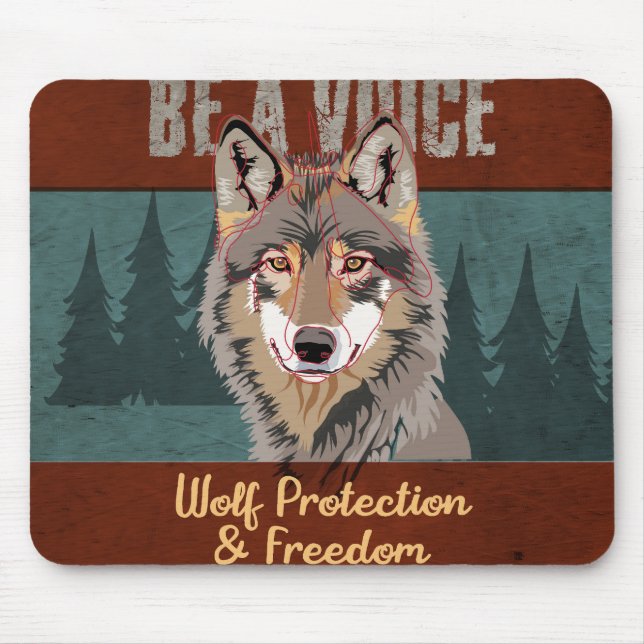 Mousepad Seja uma voz - Proteção e Liberdade do Lobo (Frente)
