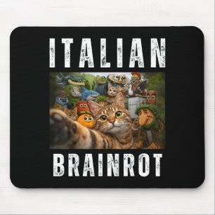 Mousepad Selfie de gato com meme engraçado de brainrot ital