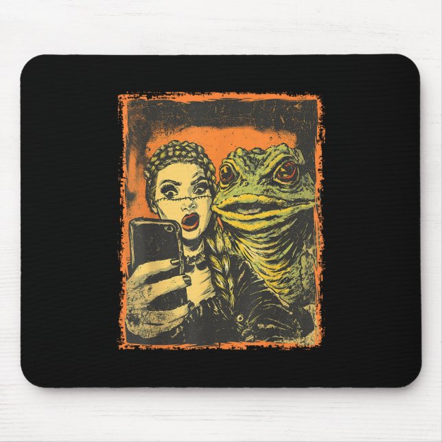 Mousepad Selfie De Monstro Com Gótico Horror Gr (Frente)